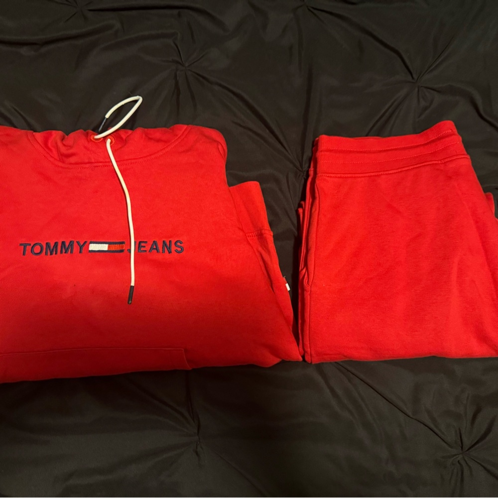 Tommy Hilfiger Red Hoodie and sweatpants